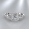 varitsa-jewellers - 0.57ct Certified Princess Cut Diamond Gold Halo Engagement Ring - 13GG08